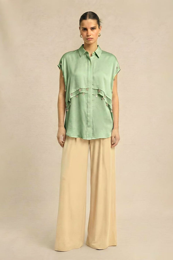 Ash Green Coin Flap Shirt