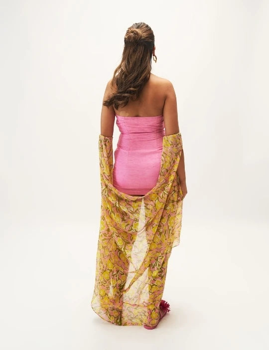 Pink Mini With Floral drape