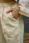 Pink Foliage Straight Trousers