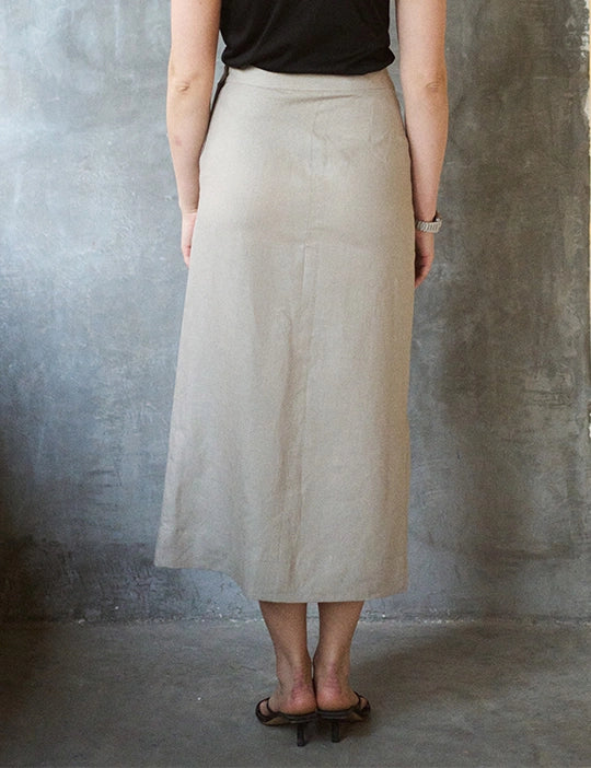 Logus Beige Linen Skirt