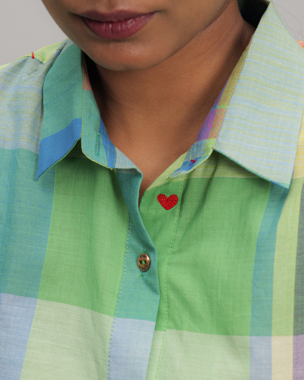 Leonora Multicolor Handwoven Checks Shirt