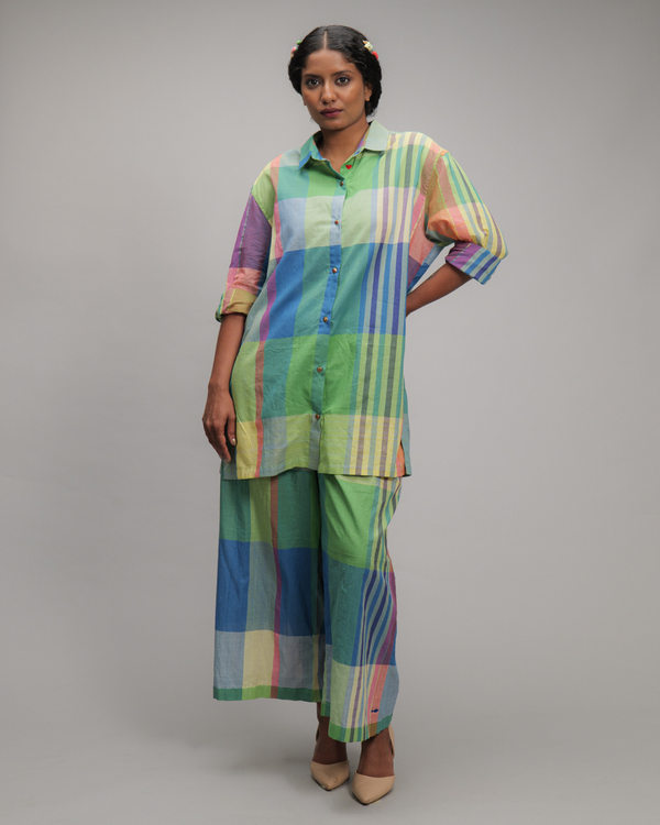 Leonora Multicolor Handwoven Checks Shirt
