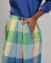 Agnella Check Pleated Maxi Skirt