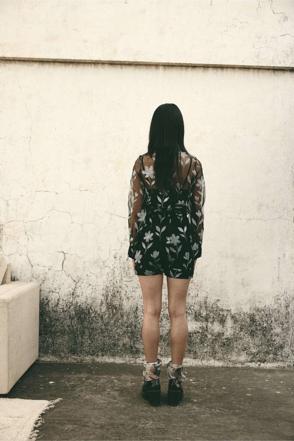 ATBW - AN Foral Organza Shirt - Black