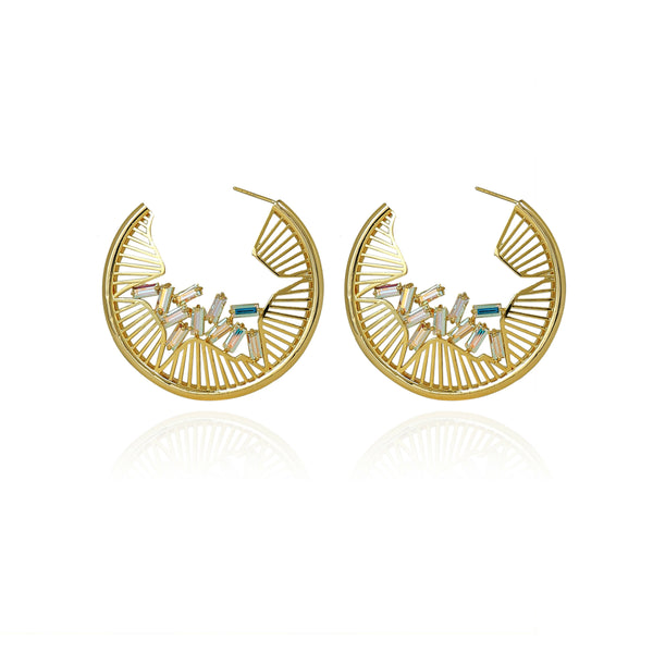 LYNN HOOP EARRINGS-purple