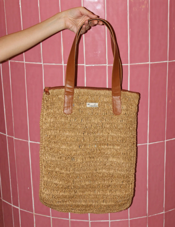 Raffia Zipper Bag