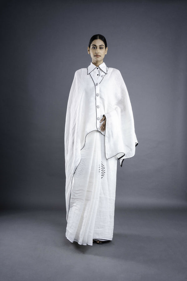 Mystic White Saree
