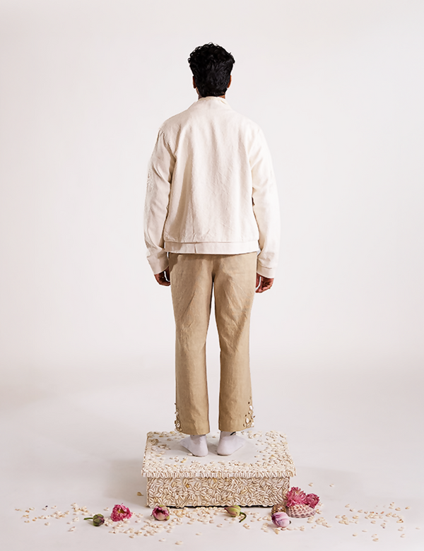 Kaamdhenu Embroidered Bomber - OW