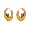 MARELLA HOOP EARRINGS- brown