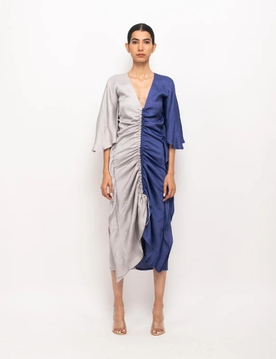 Grey-Blue Kaftan Bodycon Dress