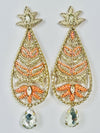 Leafs Drop Orange Earrings