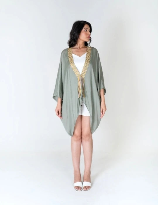 Green Braided Short Cape