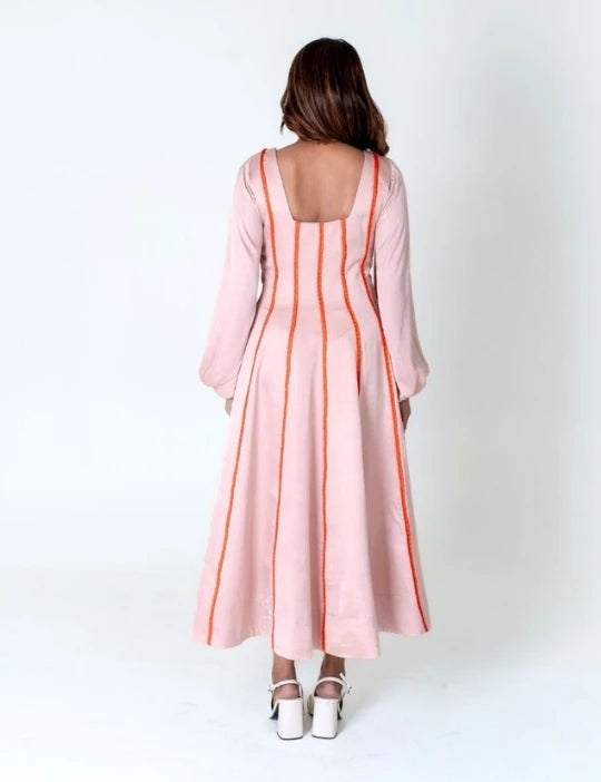 Pink Maxi Dress - Orange Braids