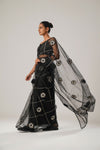 MJ FLORAL SAREE (BLACK)