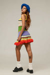 HANDKNITTED RUFFLE MINI DRESS