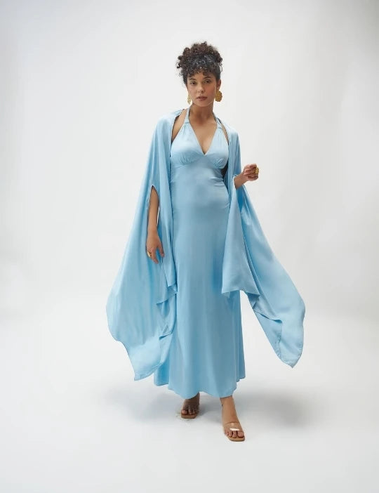 Powder Blue dress with cover up