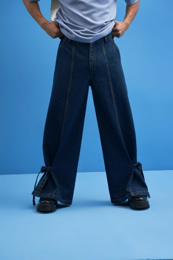 Denim Tie-Up Trousers
