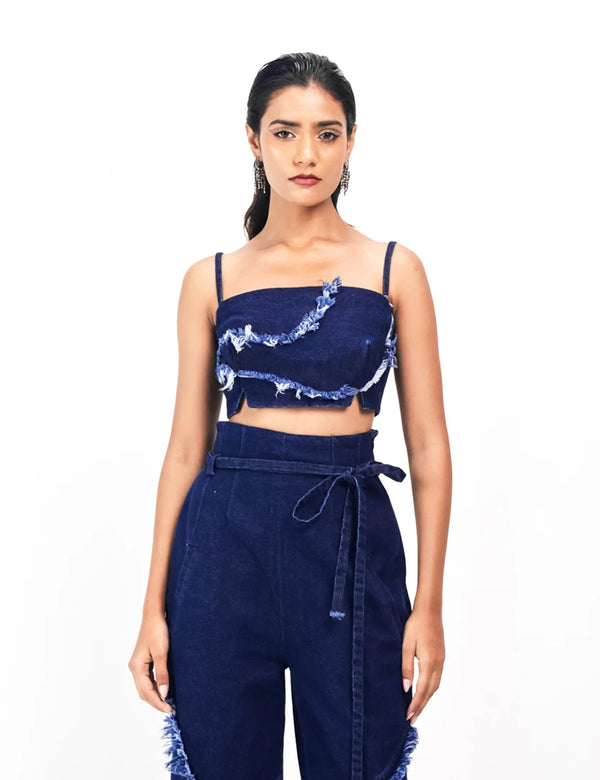 WEATHERED INDIGO BUSTIER
