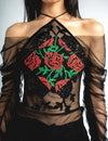 Hand Embroidery Sheer Top