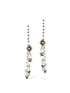 Black Crystal Front–Back Drop Earrings