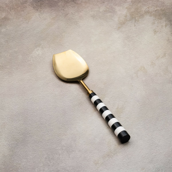 Black & White Serving Spoons Set-Rose Gold
