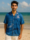 Azure men's Printed shirt