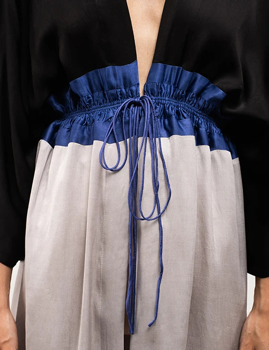 Black-Blue-Grey High Low Cape