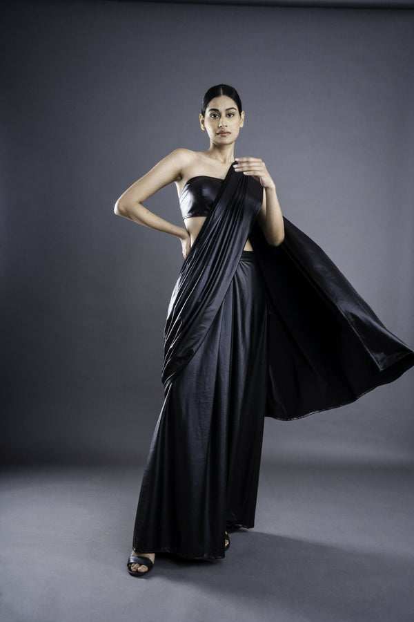 Leatherite Saree
