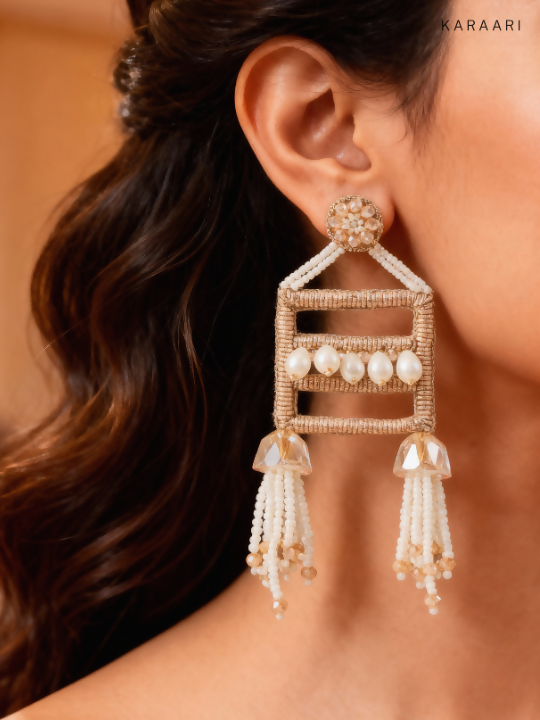 FRAME DROP EARRINGS gold