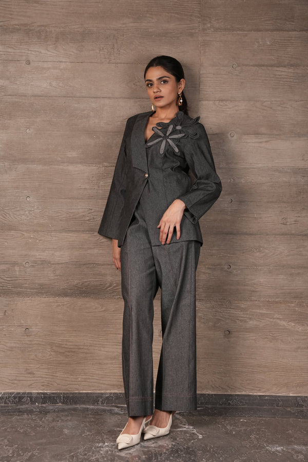 Flora Blazer - Earthy Grey