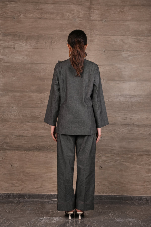 Flora Blazer - Earthy Grey