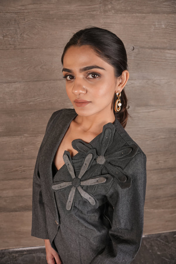 Flora Blazer - Earthy Grey