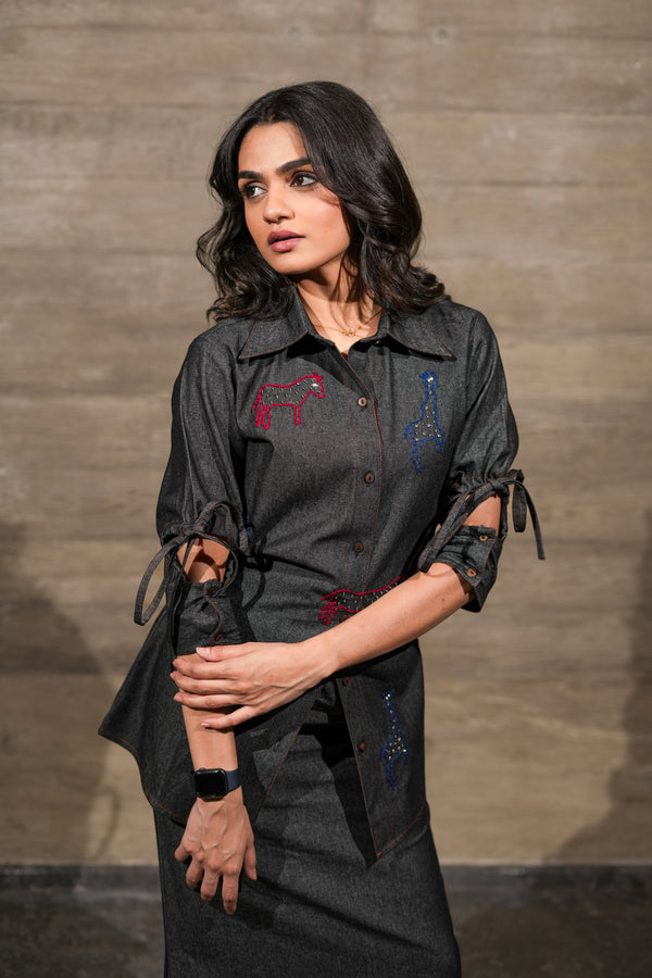 Denim safari shirt