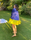 Blue-Neon Gather Short Dress