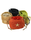 Raffia Bucket bag with emblem