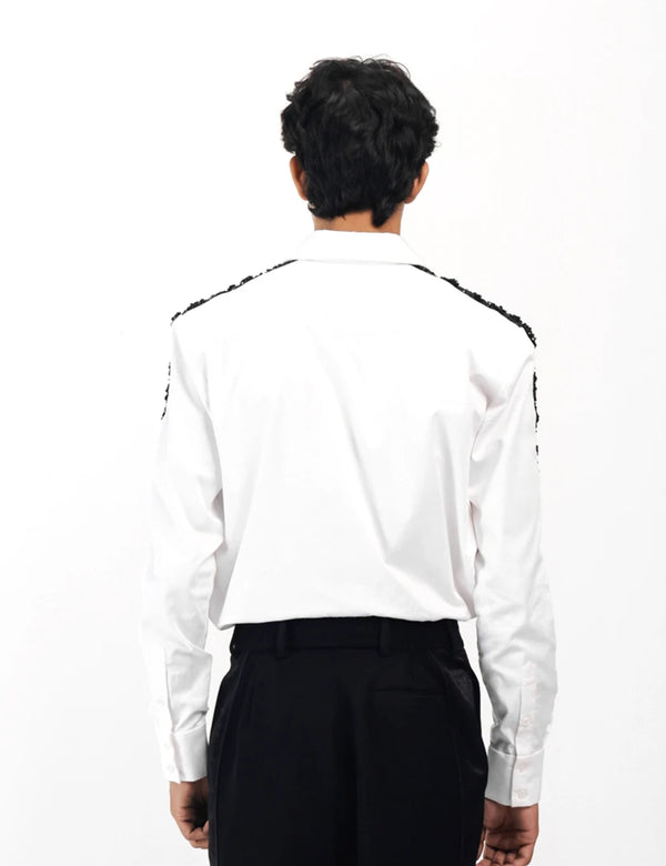 IVORY SHADOWED GLIMMER SHIRT