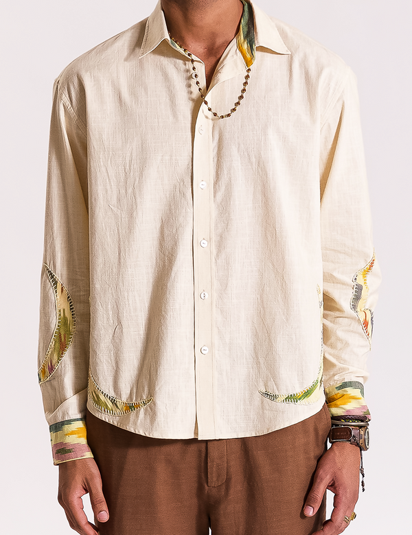 Chandra Applique Shirt - Cream