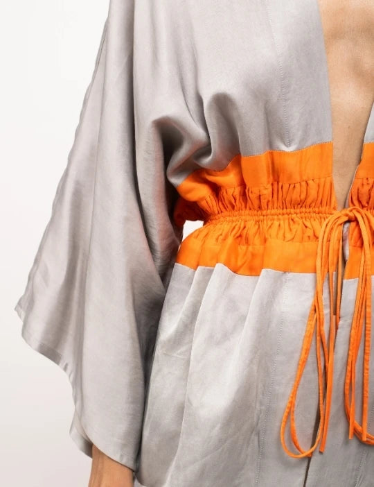 Grey-Orange Short Cape