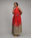 Helina Coral Oatmeal Ombré Dress