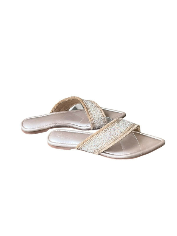 Champagne Silk Textured Mules
