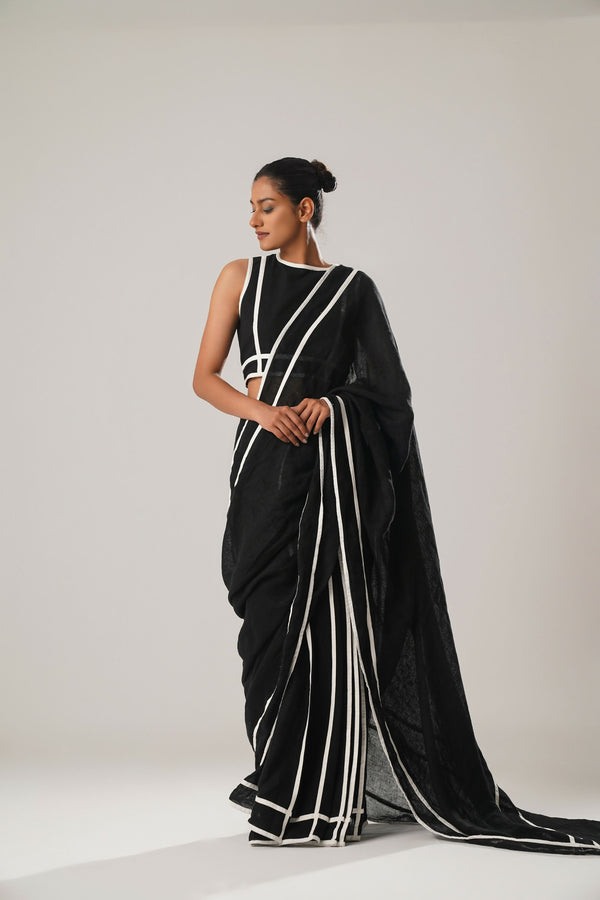 Black Patti Saree