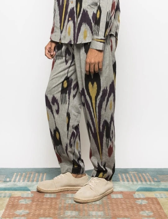 Pleated Barrel-Leg Pants