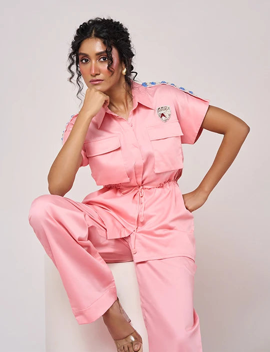 Peach-Pink Co-ord Set