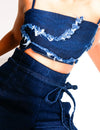 WEATHERED INDIGO BUSTIER