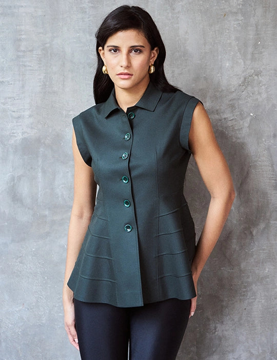 Logus Green Peplum Top