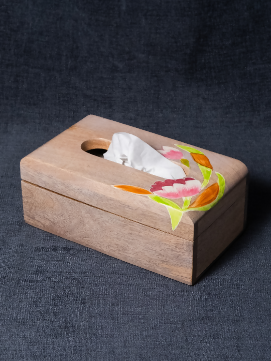 Lotus - Wooden Tissue Box