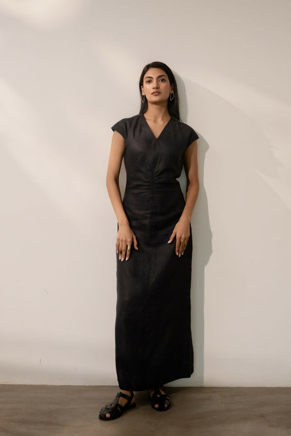 Ebony Black Cinched dress