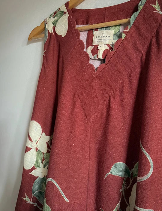 Scallop Dress Rust