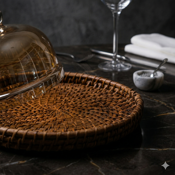 Rattan & Glass Dome