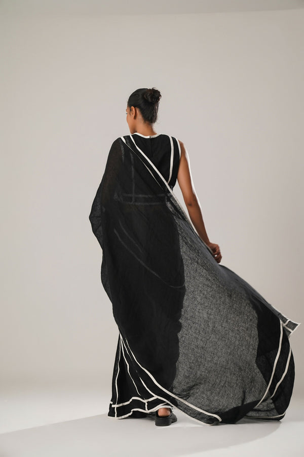 Black Patti Saree